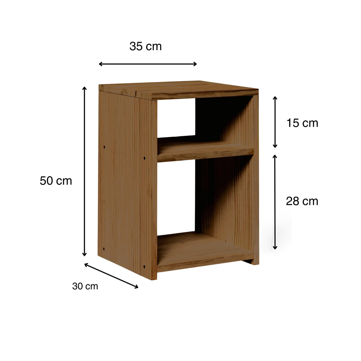 TEKARI Solid wood bedside table. "DARK" finish.