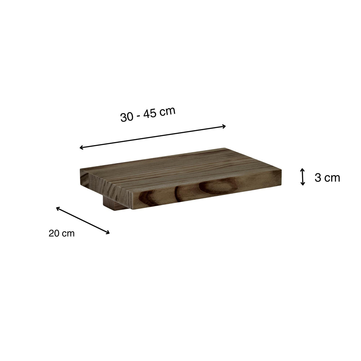 ONTAKE Floating bedside table in solid wood. "RAWGRAY" finish.
