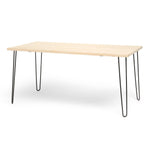 SENJO Mesa de comedor canto vivo de madera maciza. Acabado 