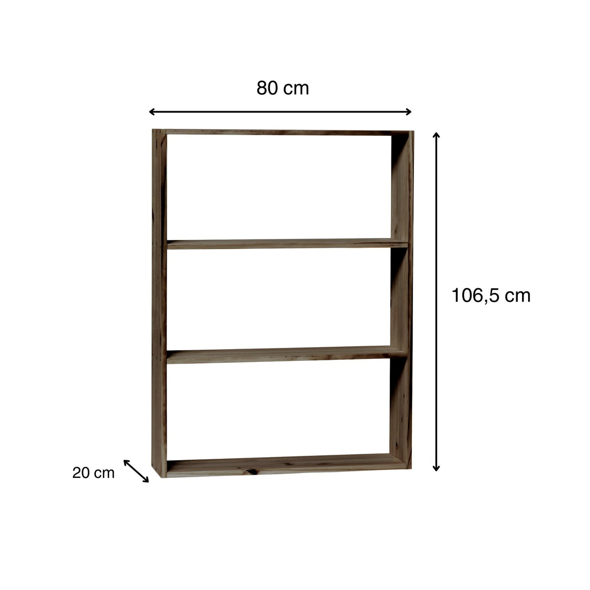 TSURUGI Bookshelf - Bookcase. Height 106.5 cm. "RAWGRAY" finish