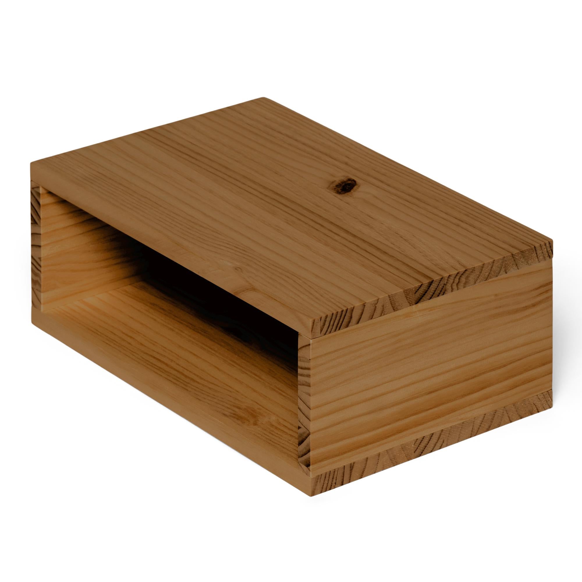 KINPU Mesita de noche flotante de madera maciza. Acabado "D A R K".