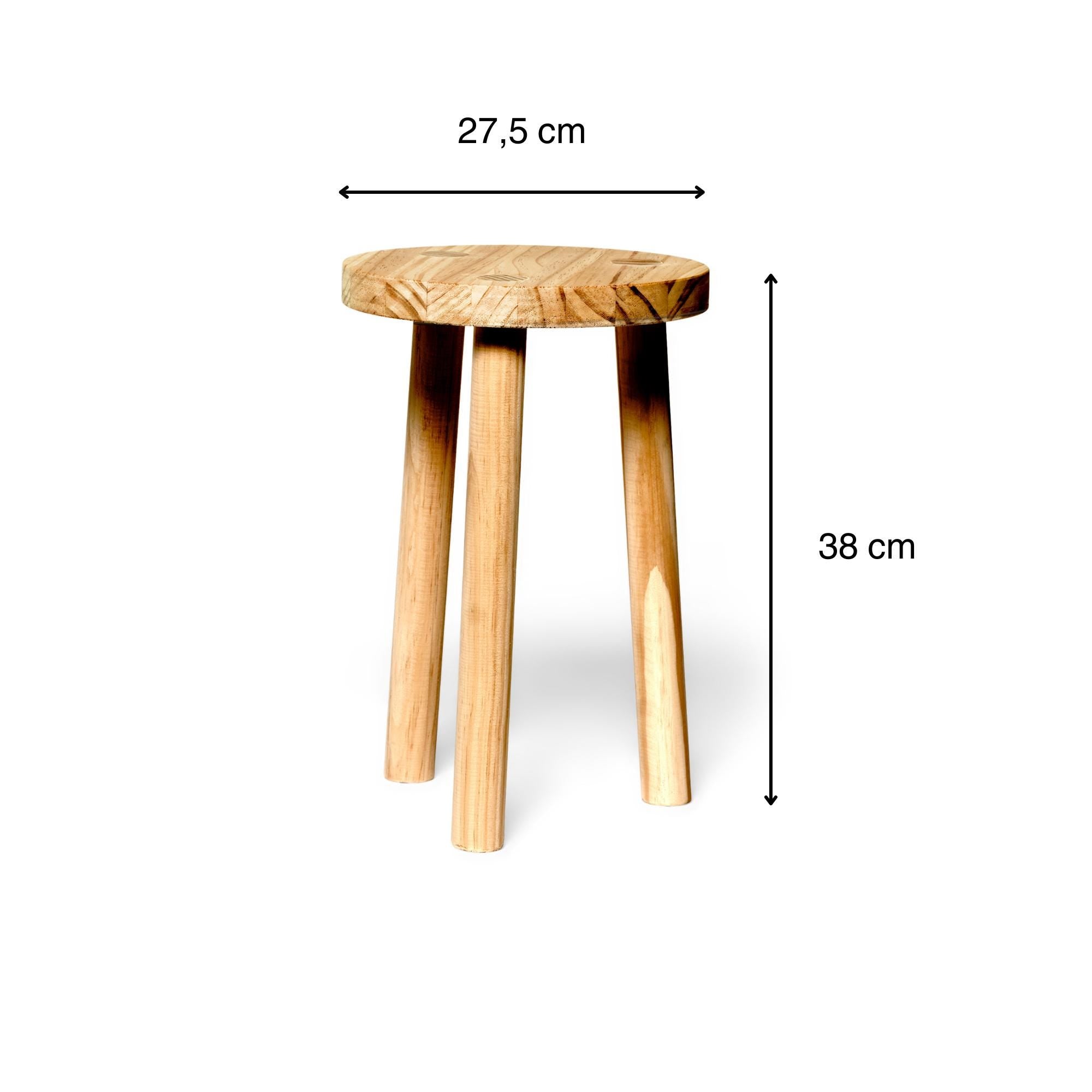 KARASAWA Taburete - Mesita de noche de madera maciza. Acabado "O A K".