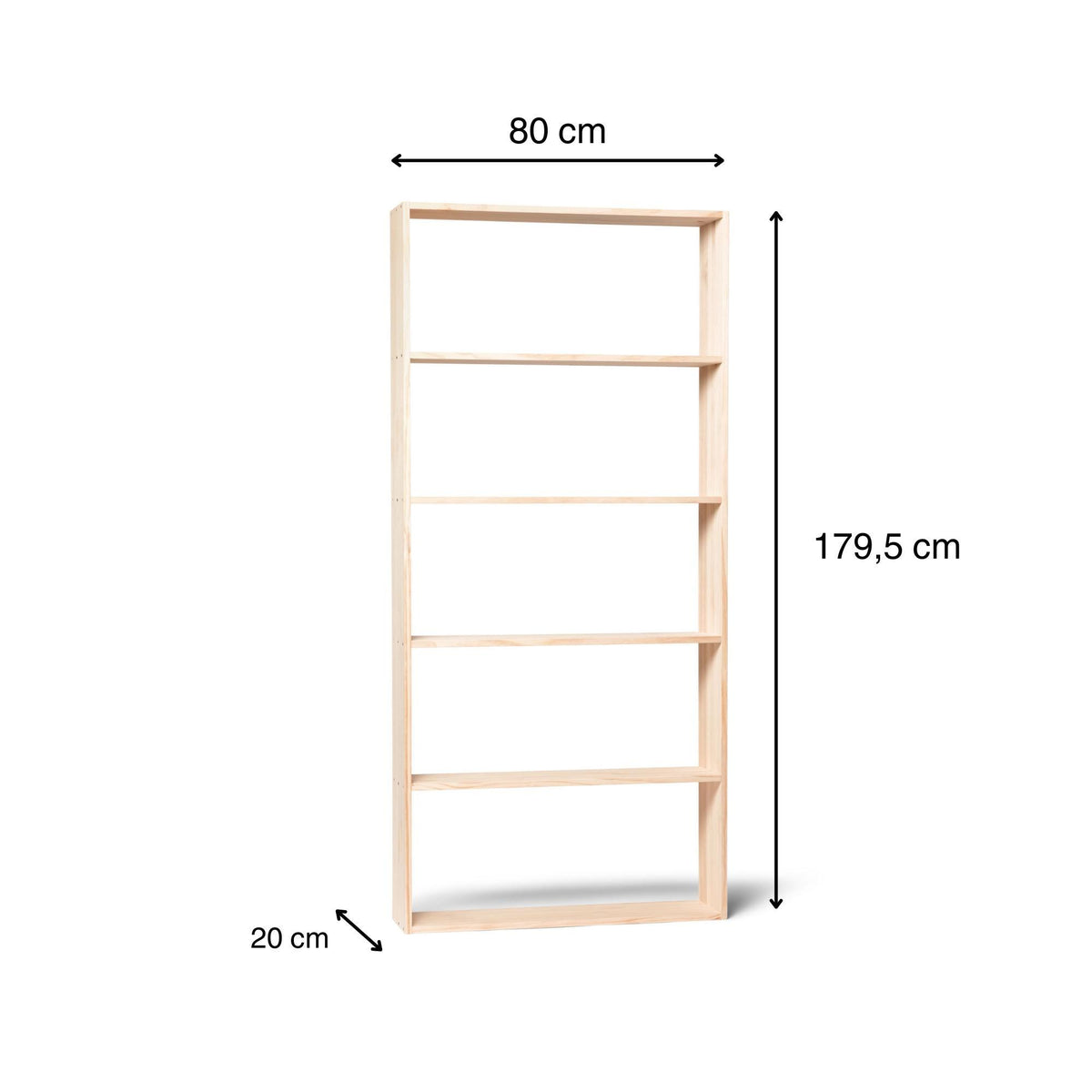 TSURUGI Bookshelf - Bookcase. Height 179.5 cm. "NATURAL" finish