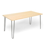 SENJO Mesa de comedor canto vivo de madera maciza. Acabado 