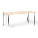 SHIOMI Mesa de comedor canto vivo de madera maciza. Acabado 