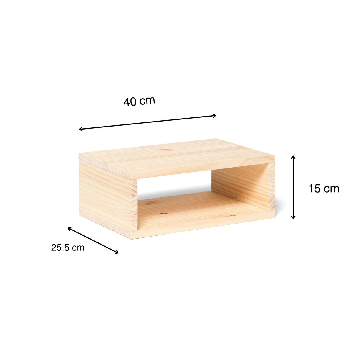 KINPU Solid wood floating bedside table. "NATURAL" finish.