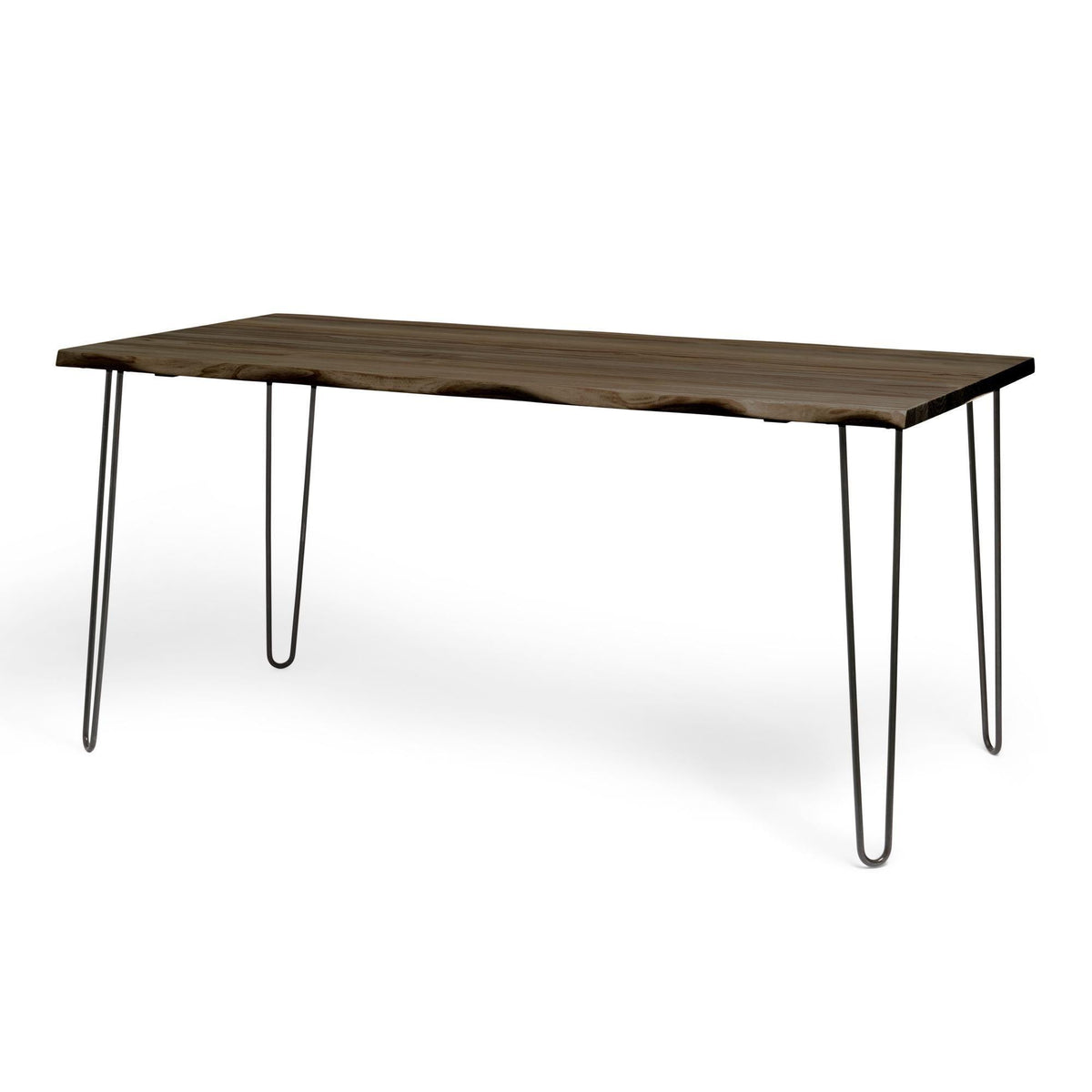 SHIOMI Solid wood dining table with live edge. "RAWGRAY" finish.
