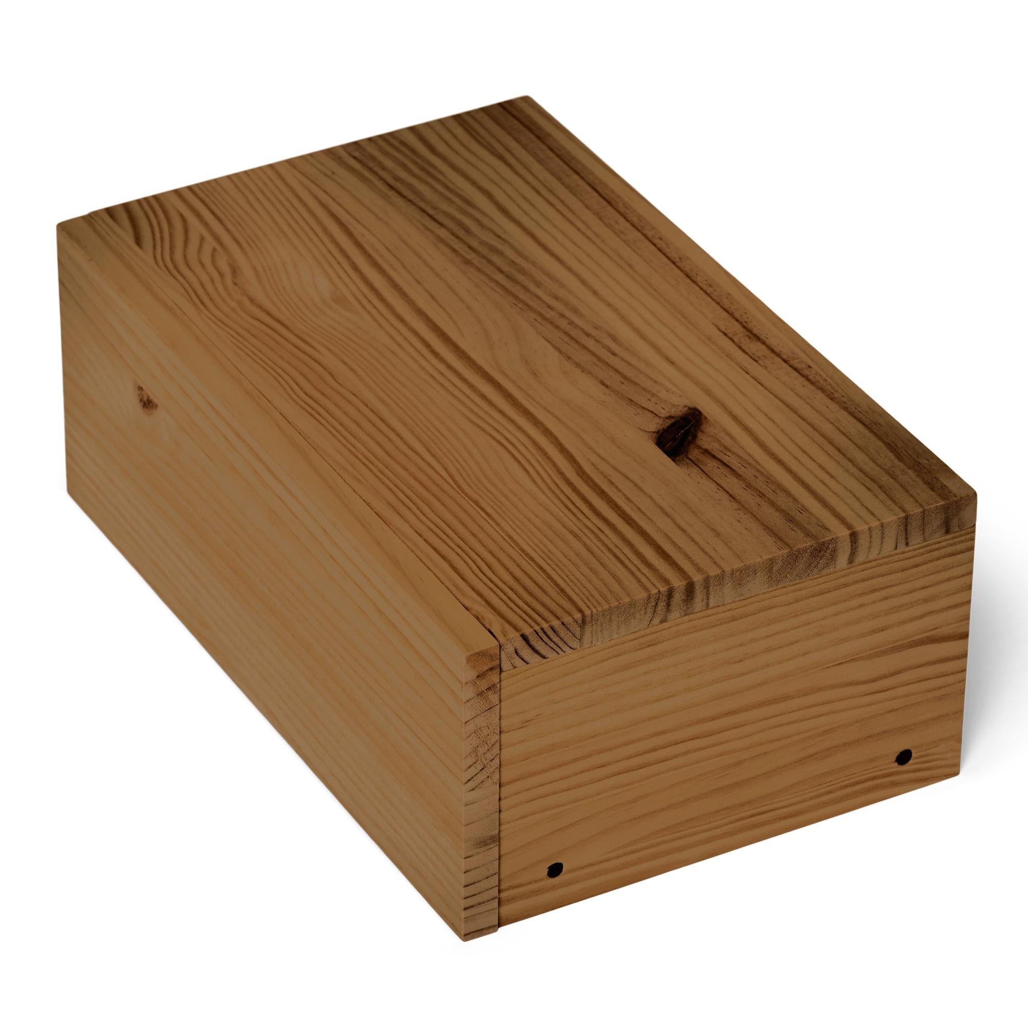 TONE Mesita de noche flotante de madera maciza con cajón. Acabado "D A R K".