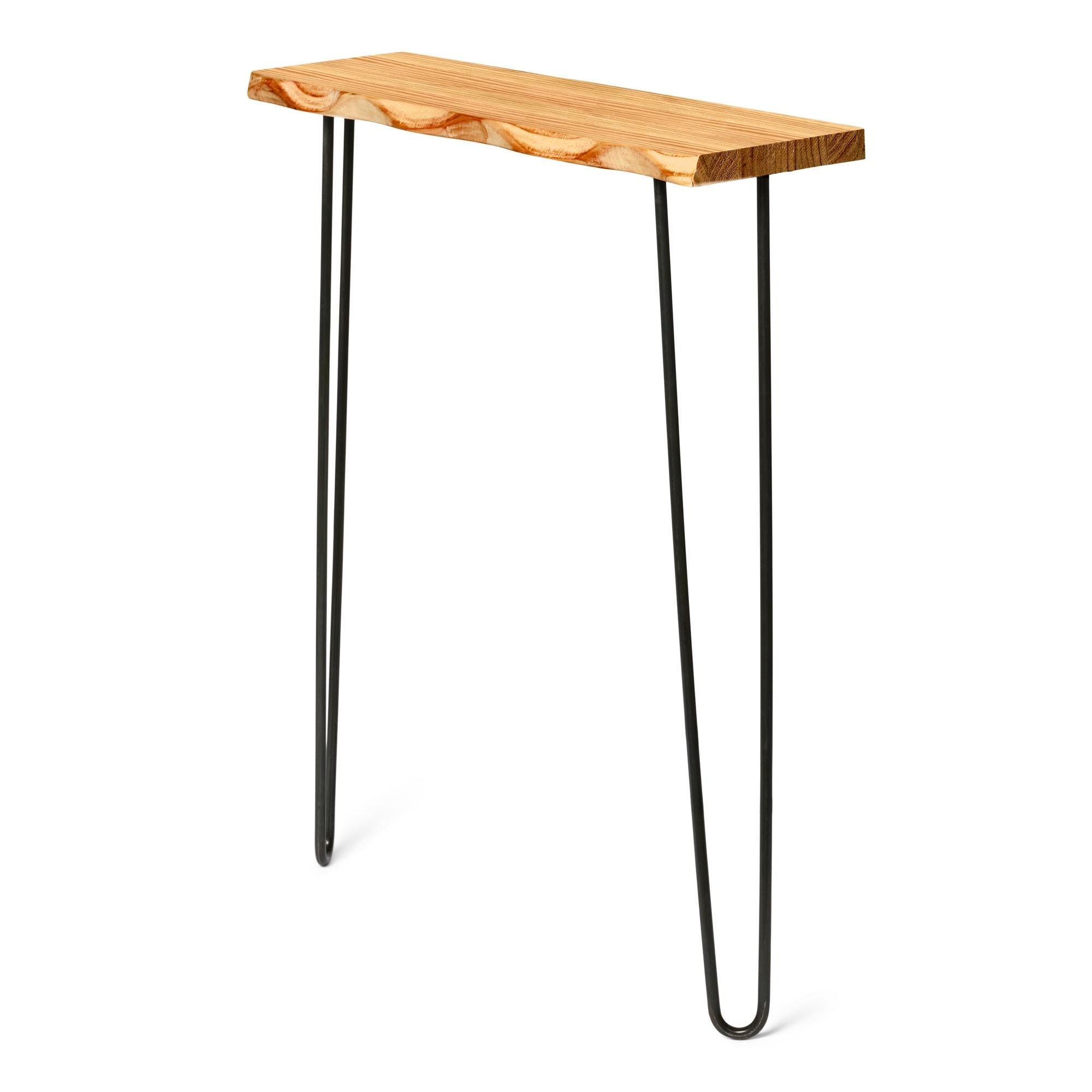 UTSUGI Consola - Recibidor de madera maciza con borde vivo. Acabado "O A K".