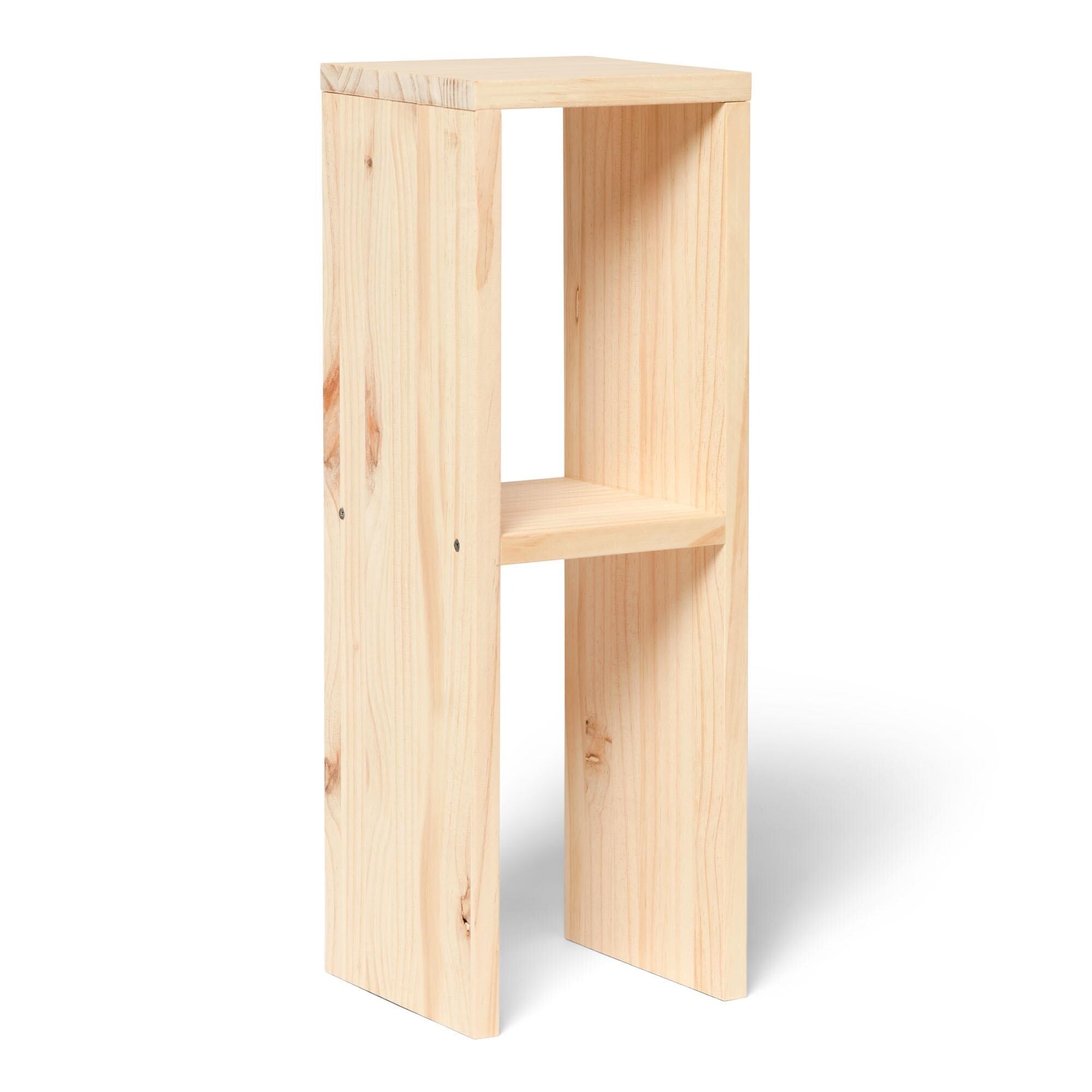 IWAKI Mesita de noche de madera maciza. Acabado "N A T U R A L".