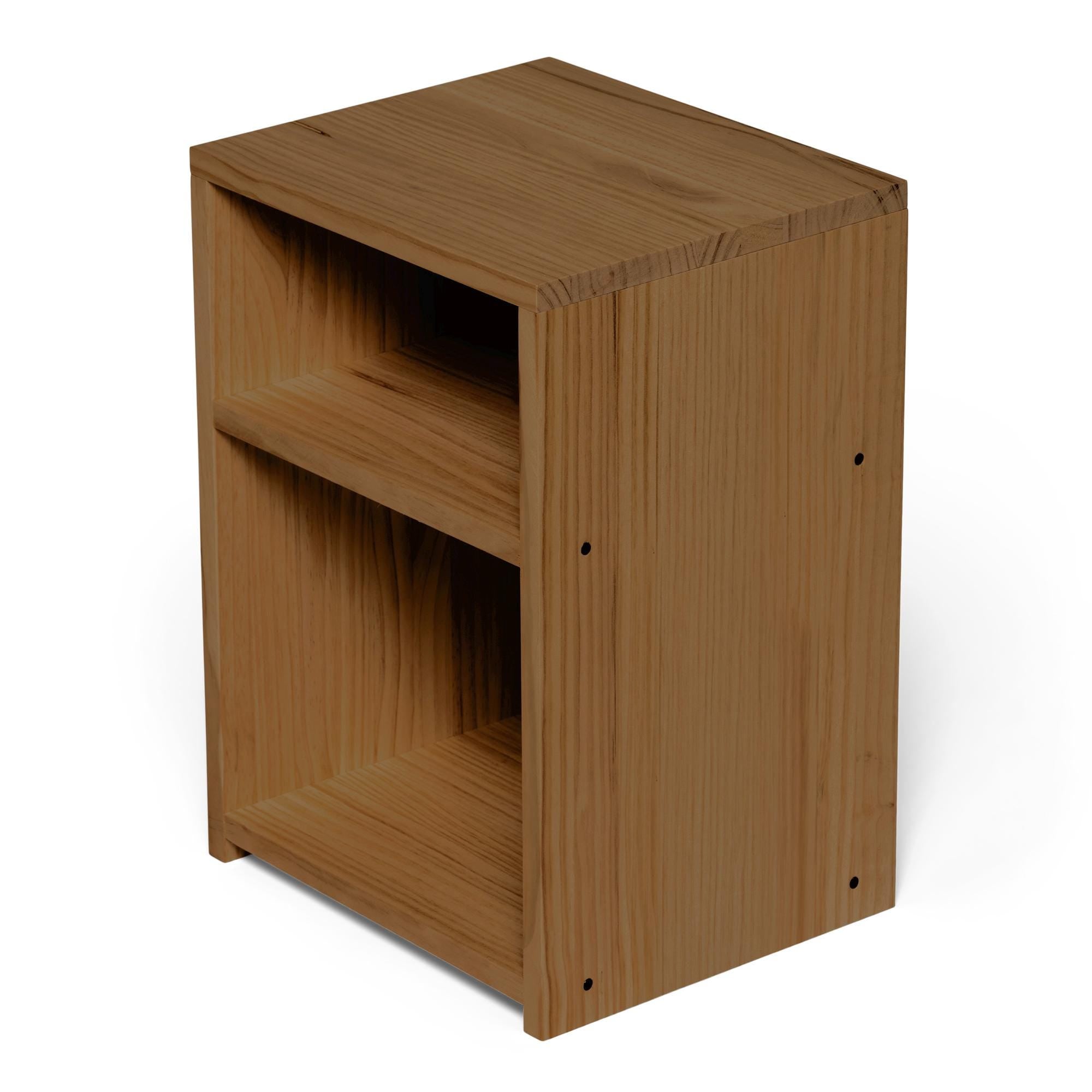 TEKARI Mesita de noche de madera maciza. Acabado "D A R K".