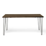 SENJO Mesa de comedor canto vivo de madera maciza. Acabado 