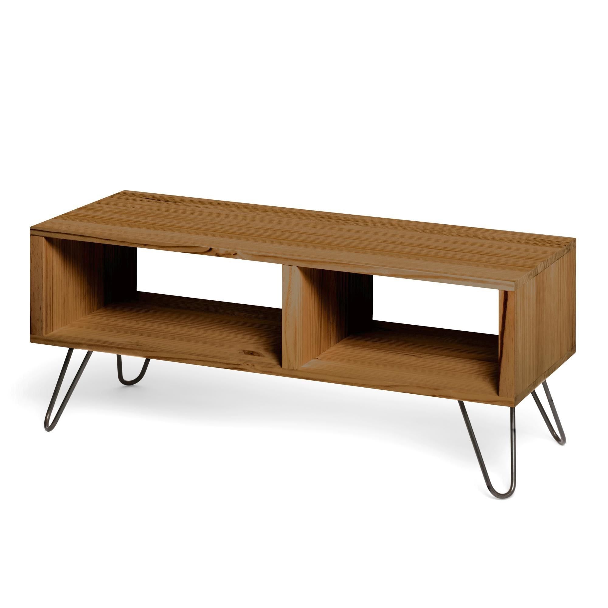 HIRA Mueble para TV de madera maciza. Acabado "D A R K".