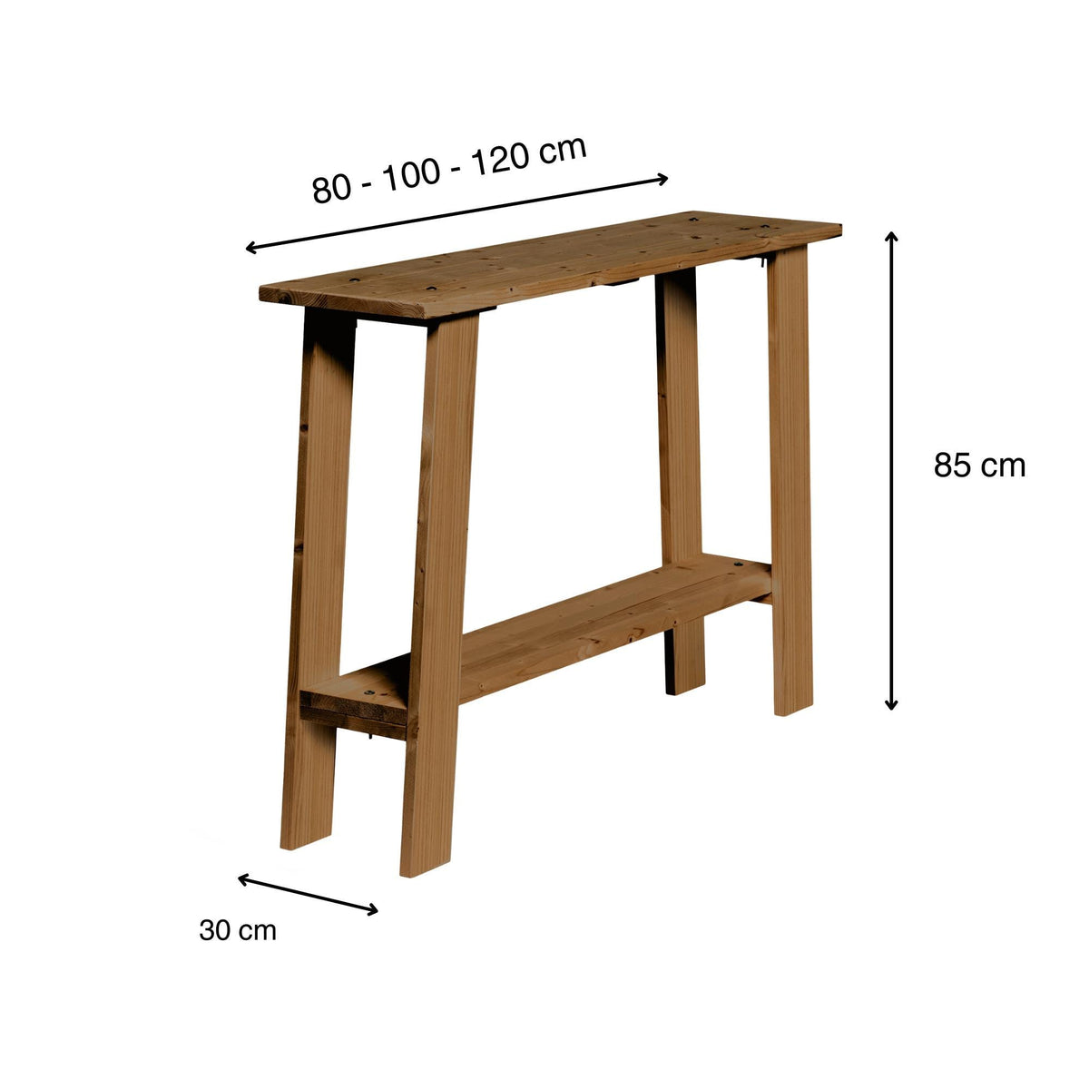 NASU Console - Hallway table in solid wood. "DARK" finish.