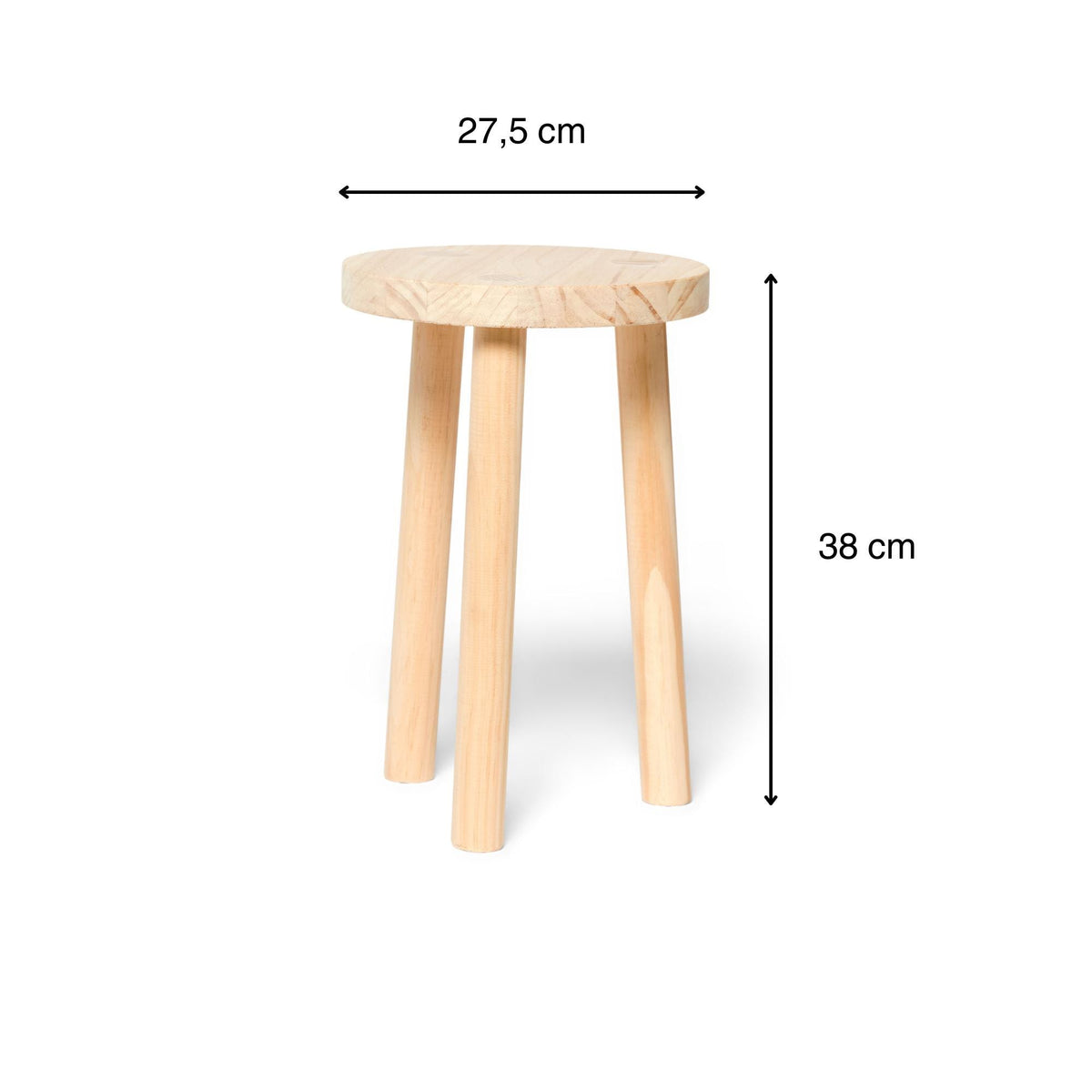 KARASAWA Stool - Solid wood bedside table. "NATURAL" finish.