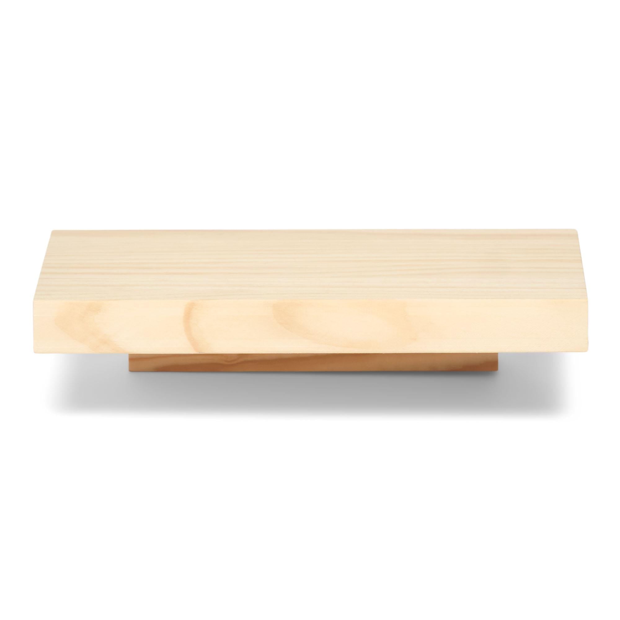 ONTAKE Mesita de noche flotante de madera maciza. Acabado "N A T U R A L".