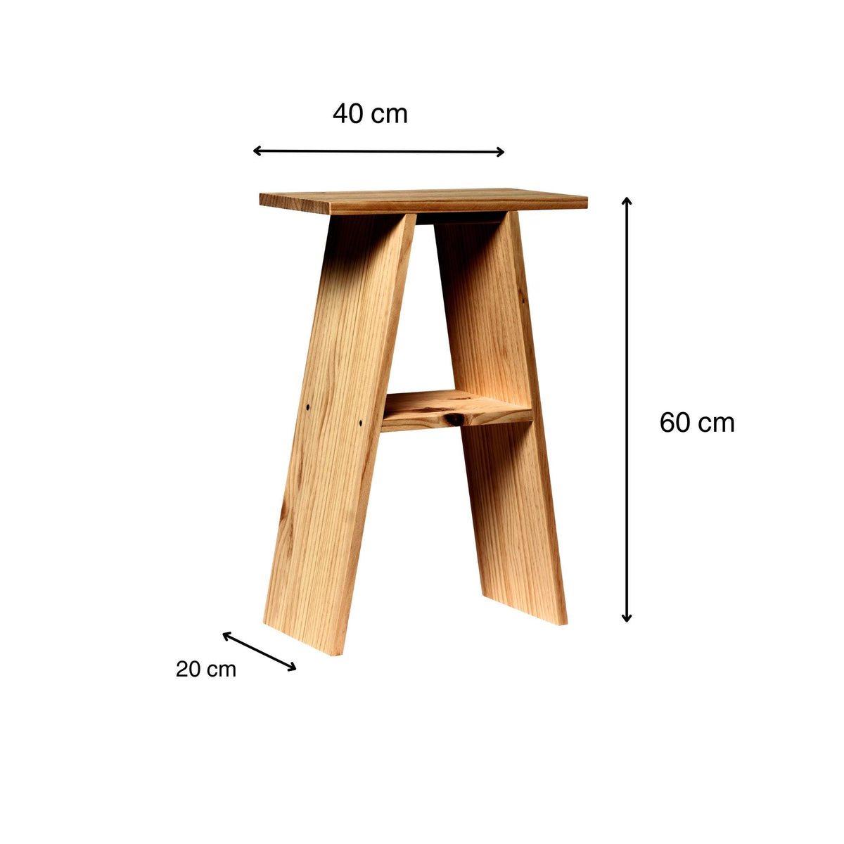 ENA Solid wood bedside table. "OAK" finish.