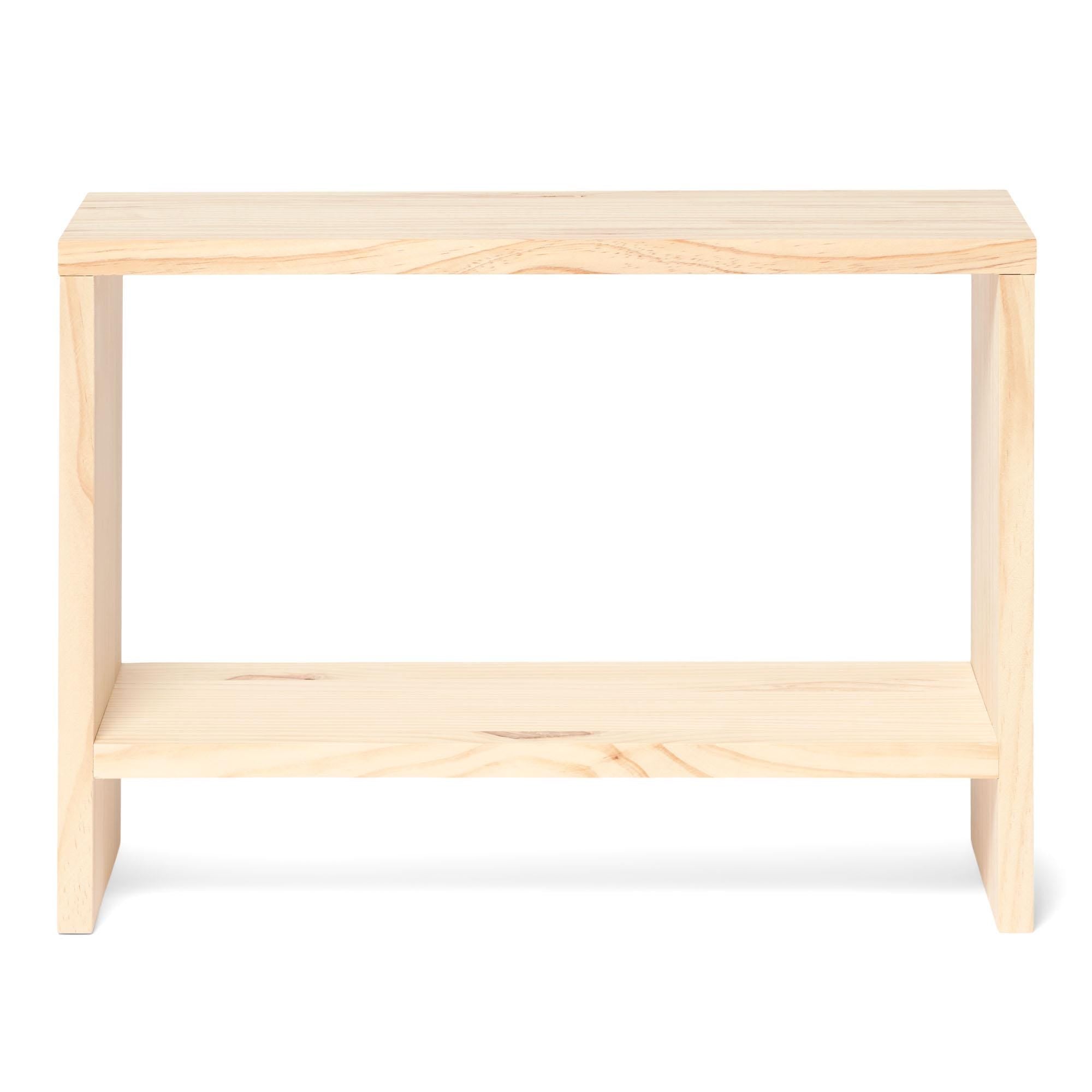 AKAISHI Mesita de noche de madera maciza. Acabado "N A T U R A L".