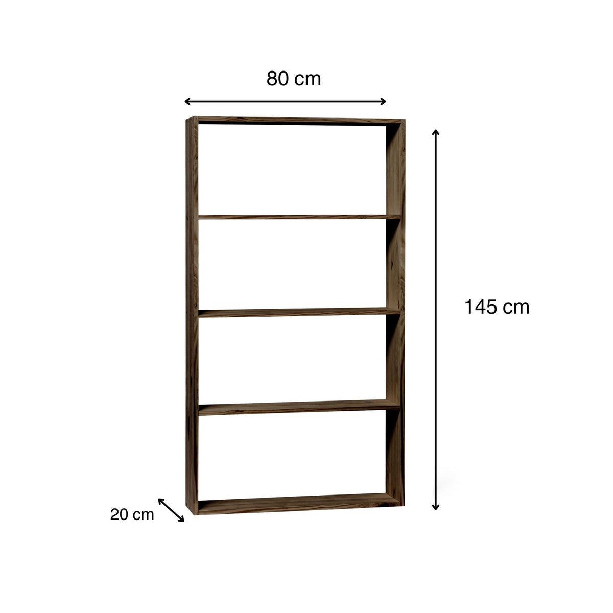 TSURUGI Bookshelf - Bookcase. Height 145 cm. "RAWGRAY" finish