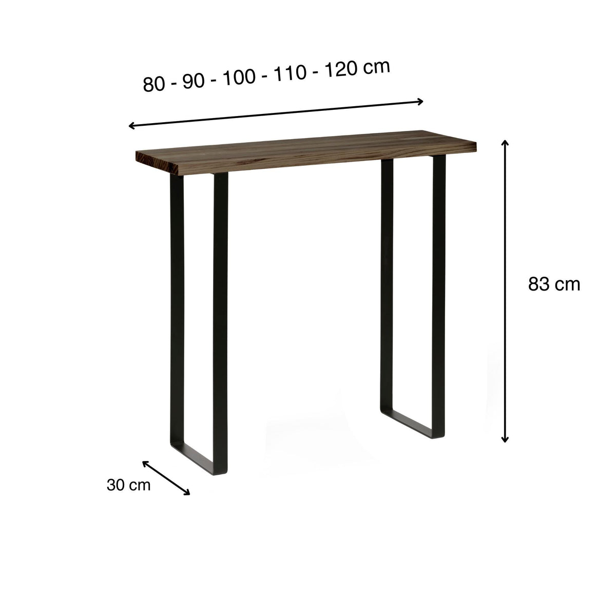 ARAKAWA Console - Hallway table in solid wood. "RAWGRAY" finish.