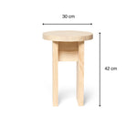 NORIKURA Taburete - Mesita de noche de madera maciza. Acabado 