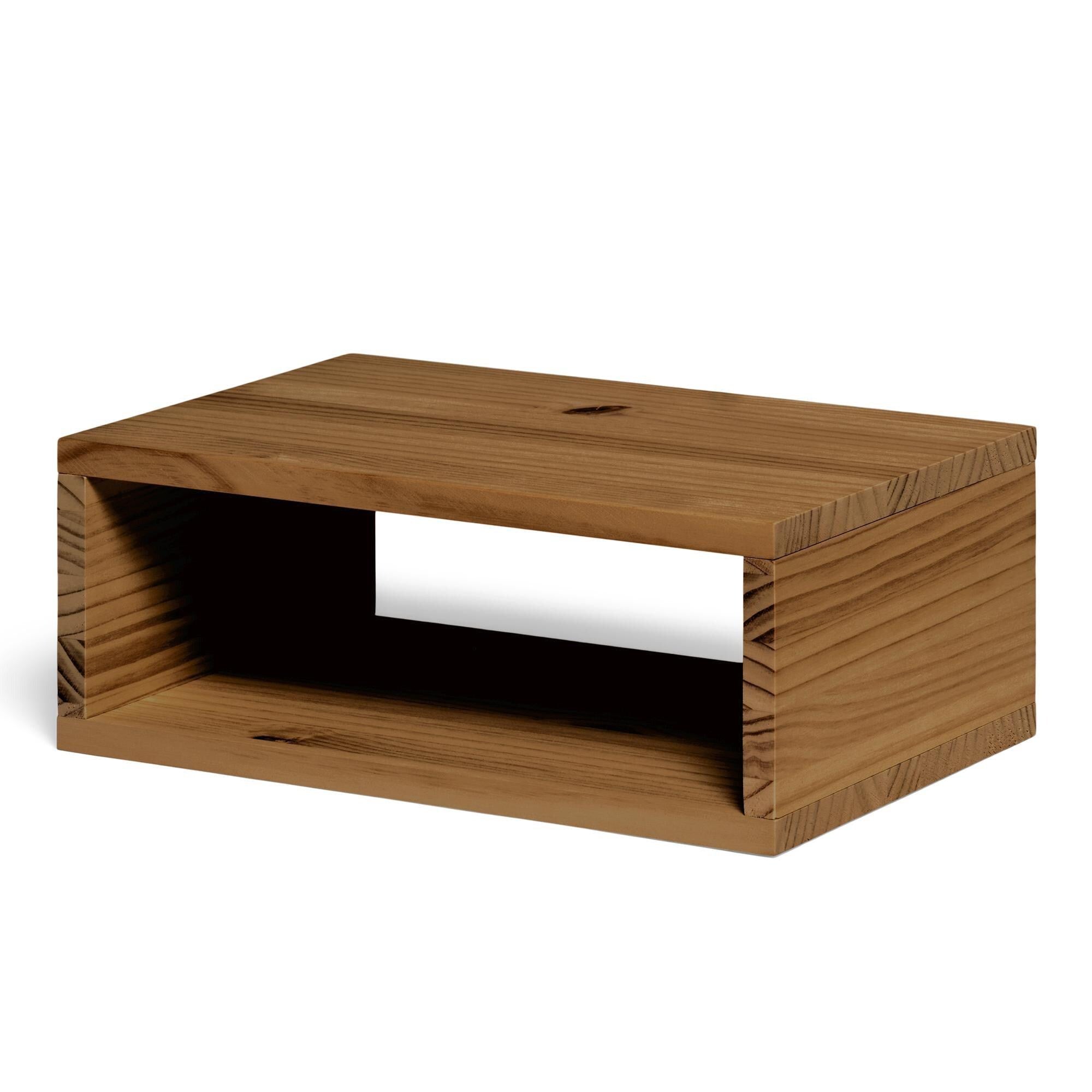 KINPU Mesita de noche flotante de madera maciza. Acabado "D A R K".