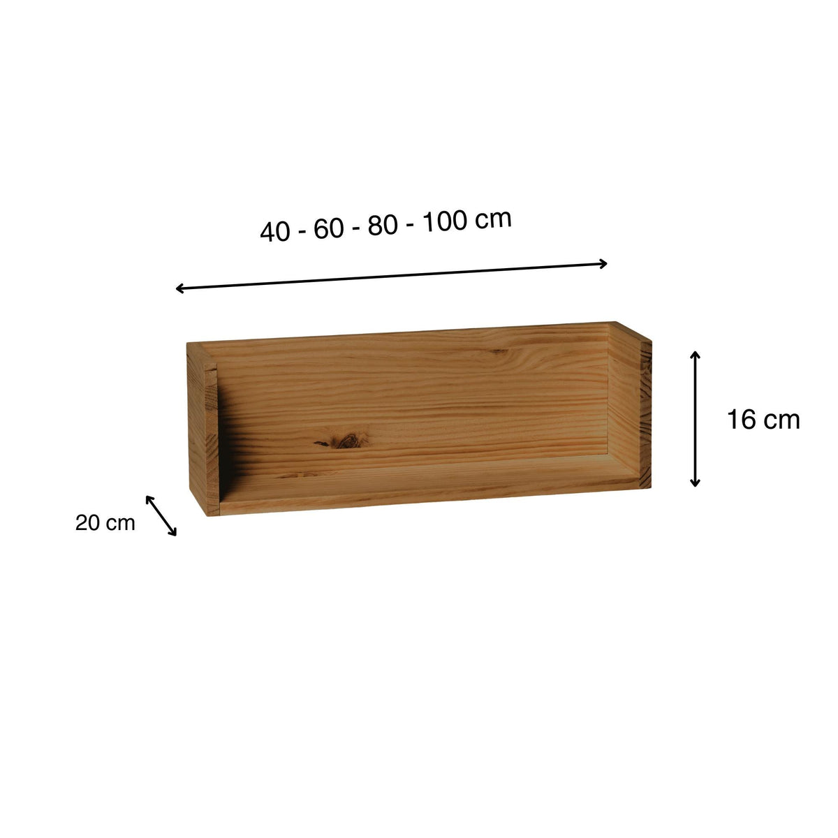 KISO Solid wood shelf. "DARK" finish.