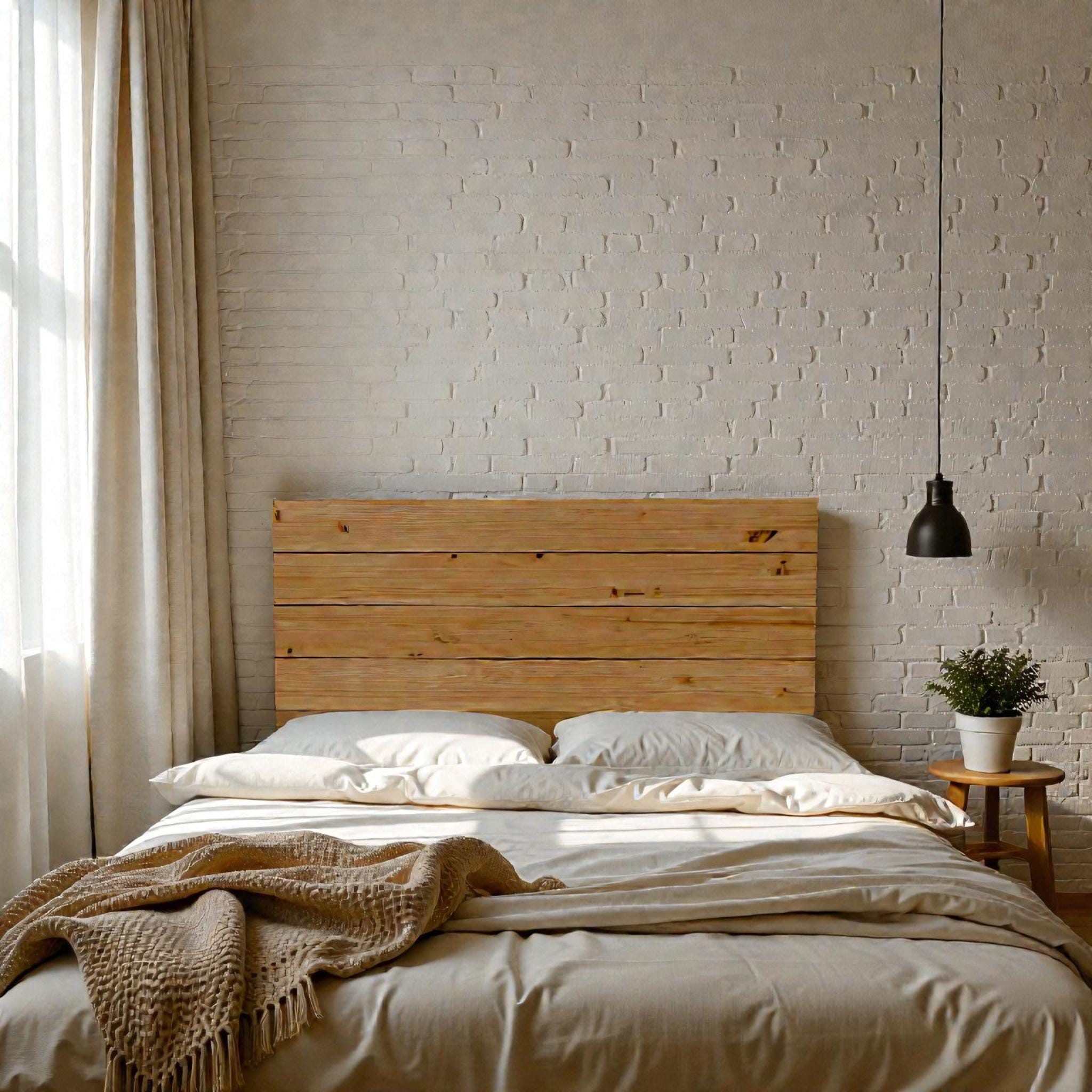 HIYORI Cabecero de madera maciza. Acabado "D A R K".