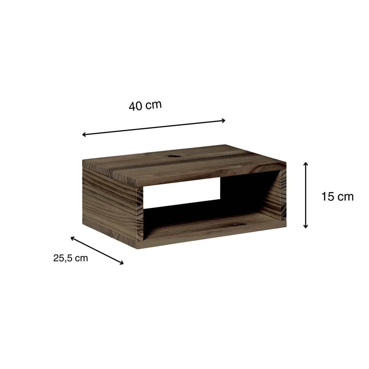 KINPU Solid wood floating bedside table. "RAWGRAY" finish.