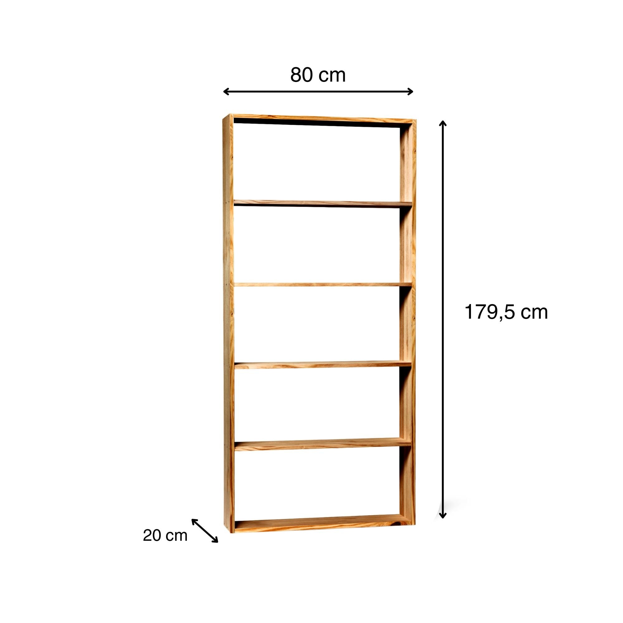 TSURUGI Estantería - Librería. Altura 179,5 cm. Acabado "O A K"
