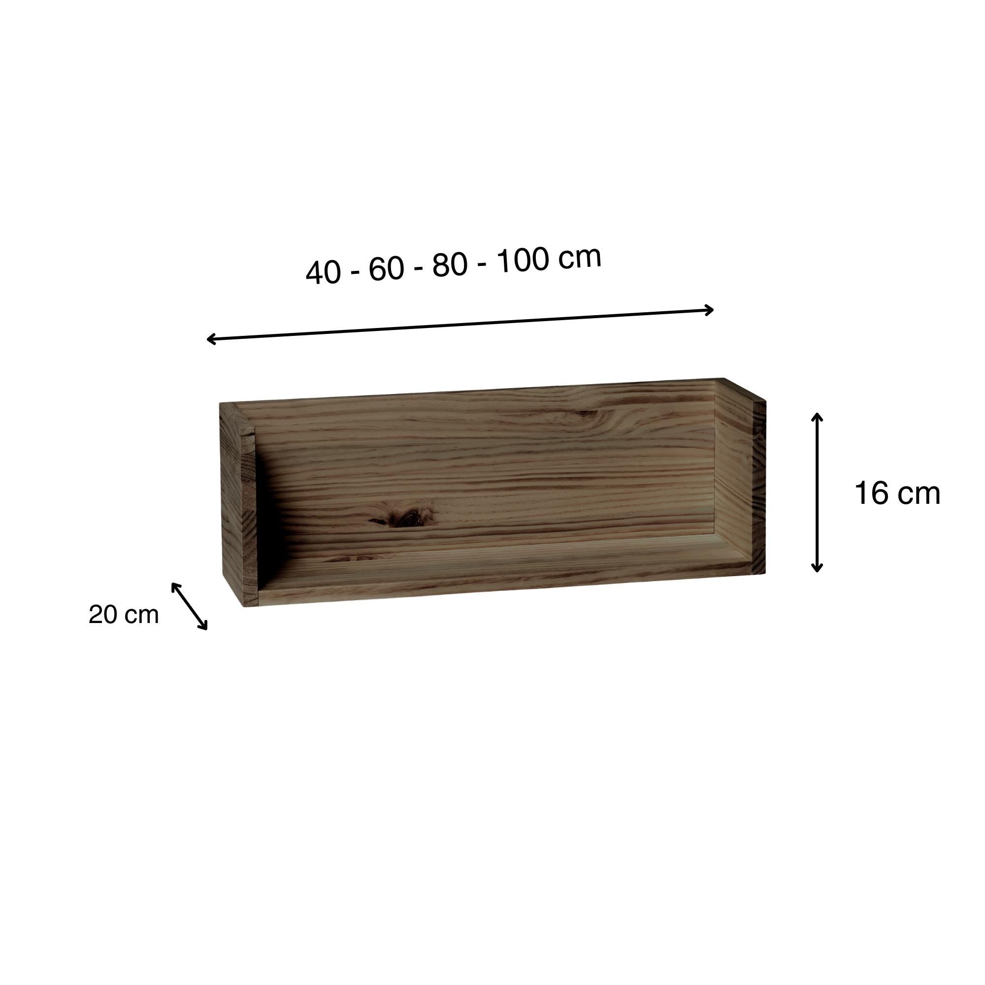 KISO Estante de madera maciza. Acabado "R A W  G R A Y".