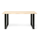 GASSAN Mesa de comedor canto vivo de madera maciza. Acabado 