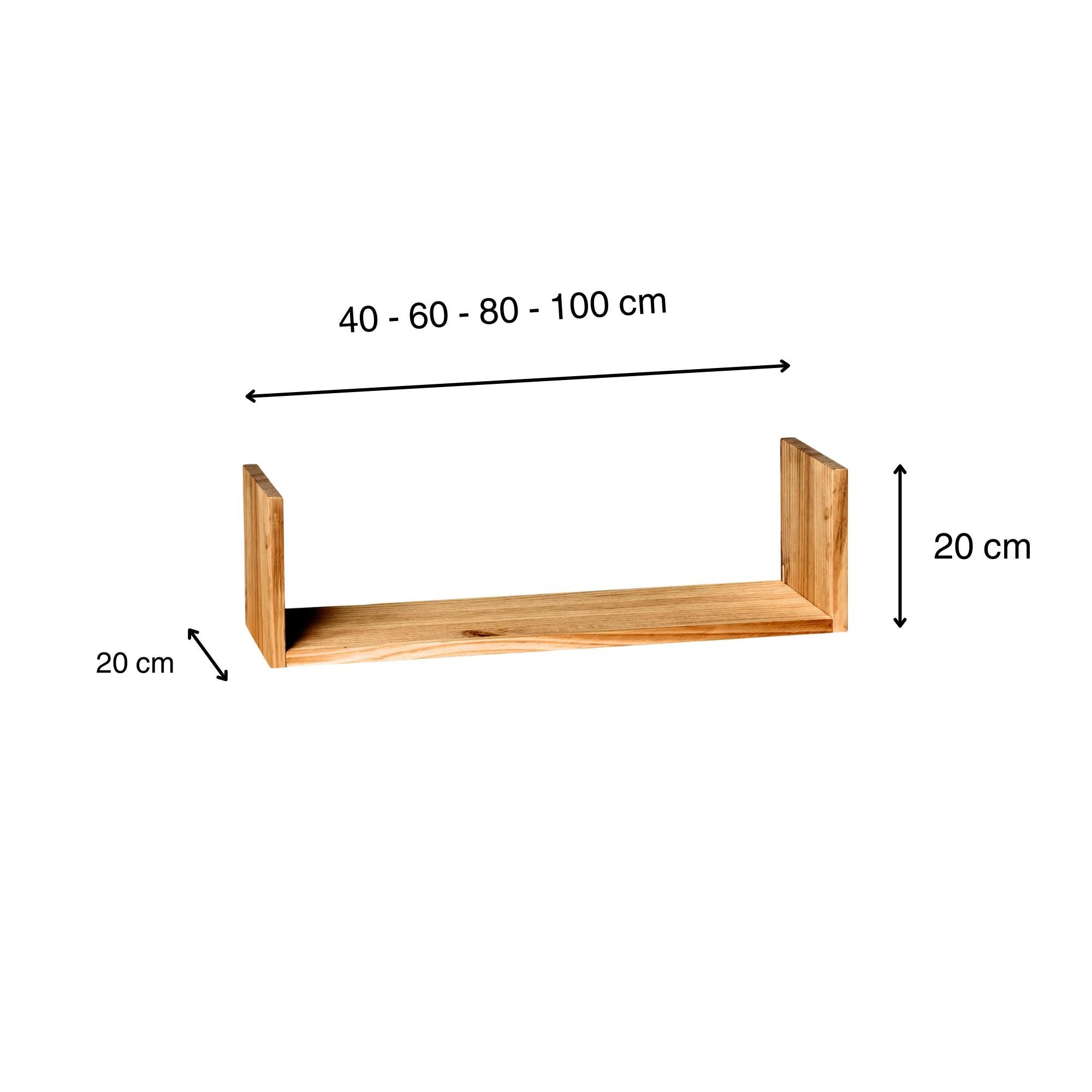 ISHIKARI Estante de madera maciza. Acabado "O A K".