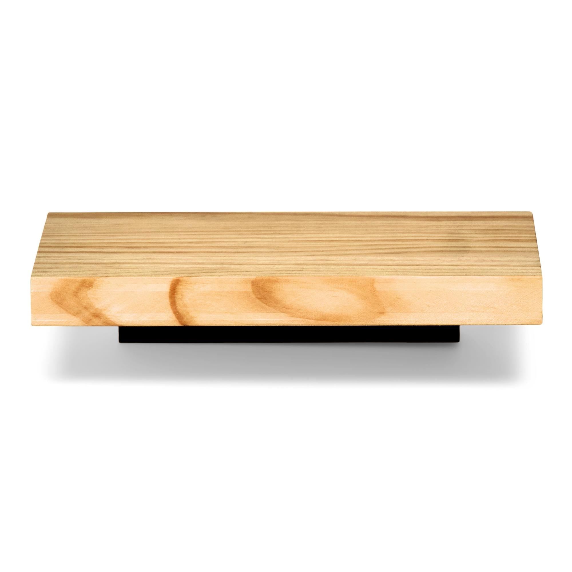 ONTAKE Mesita de noche flotante de madera maciza. Acabado "O A K".