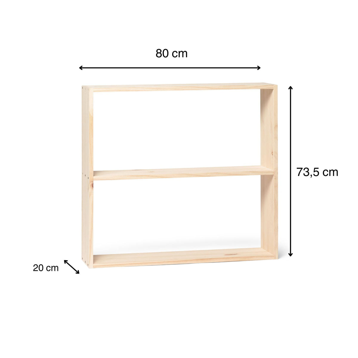 TSURUGI Bookshelf - Bookcase. Height 73.5 cm. "NATURAL" finish