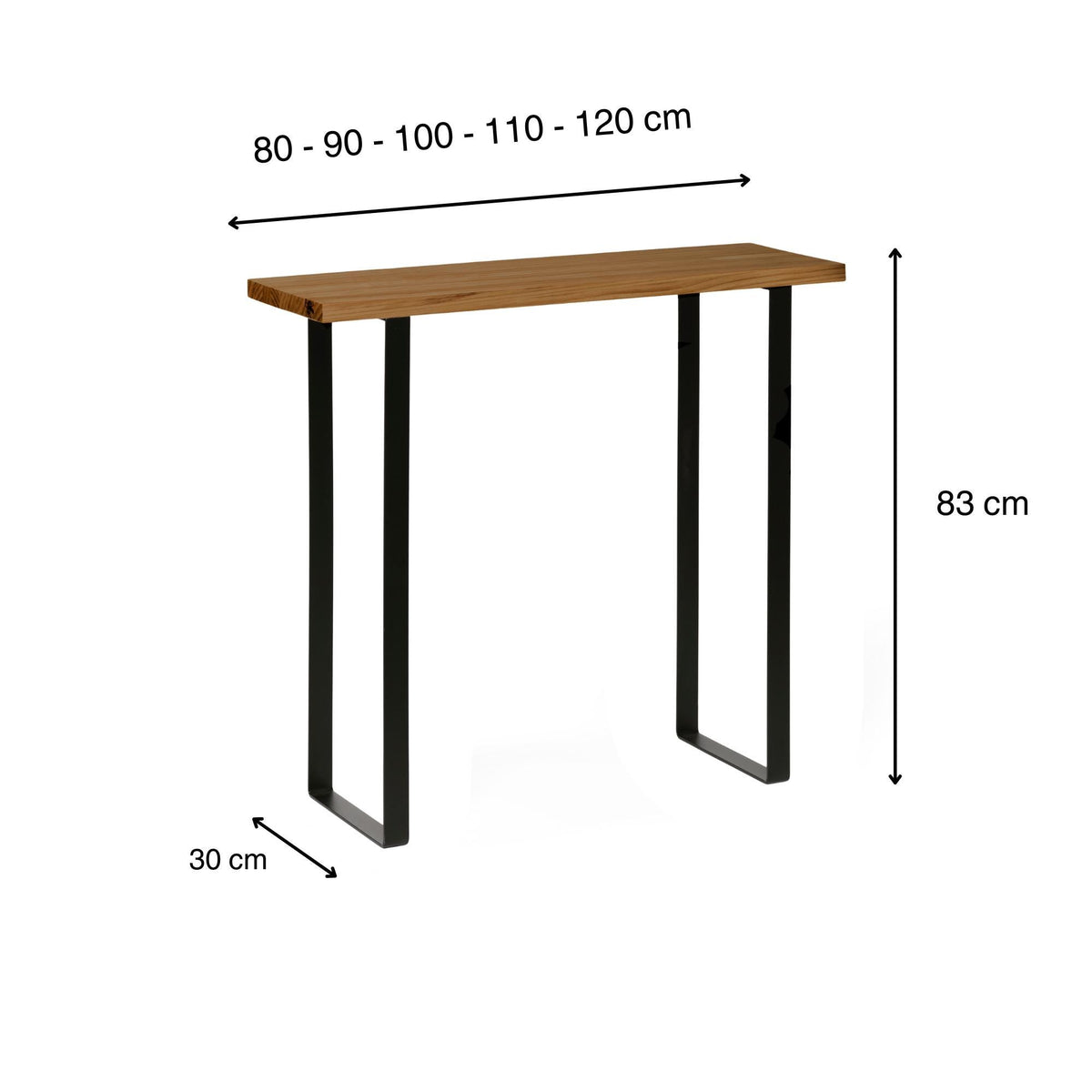 ARAKAWA Console Table - Solid wood entryway table. "DARK" finish.