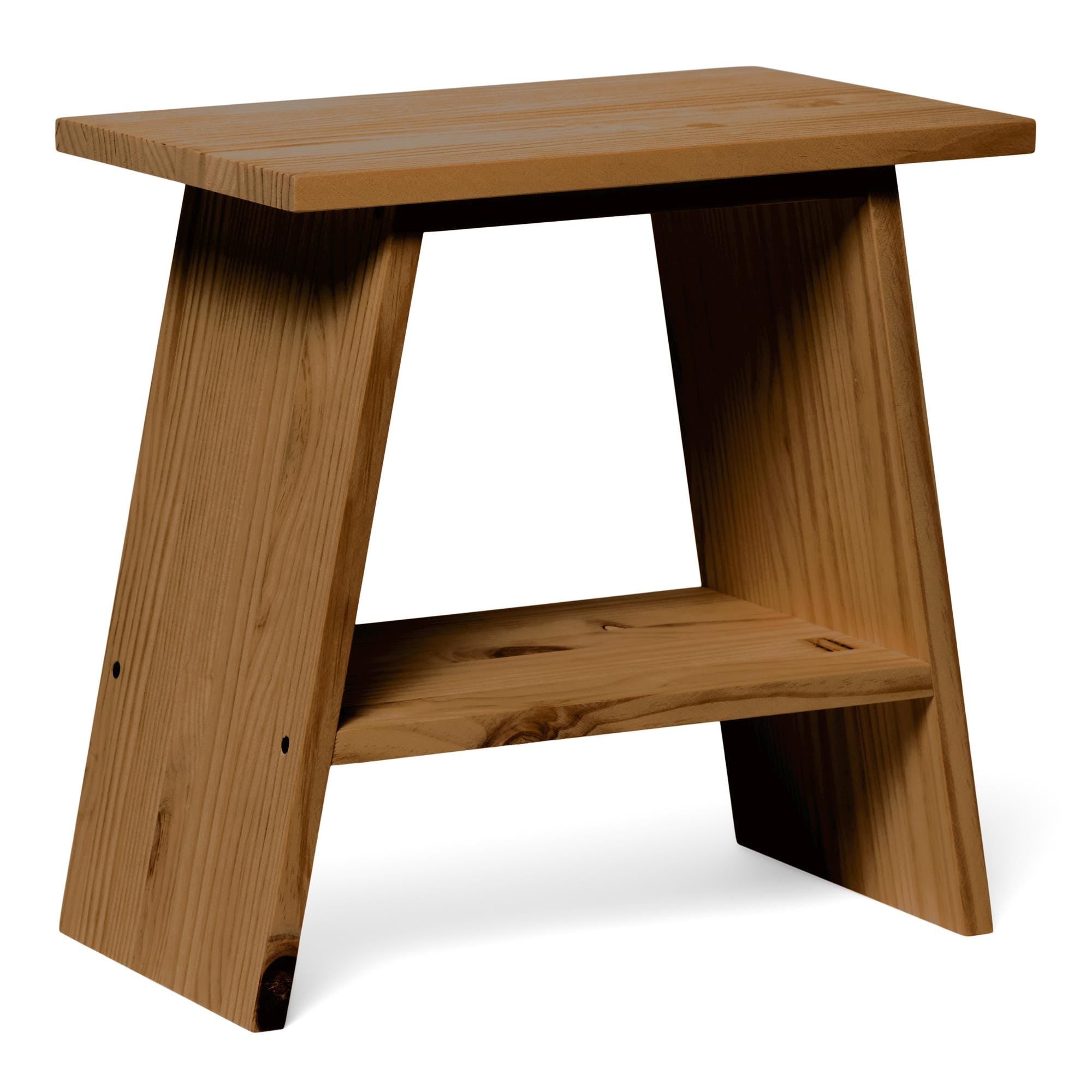 OOBAMI Mesita de noche de madera maciza. Acabado "D A R K".