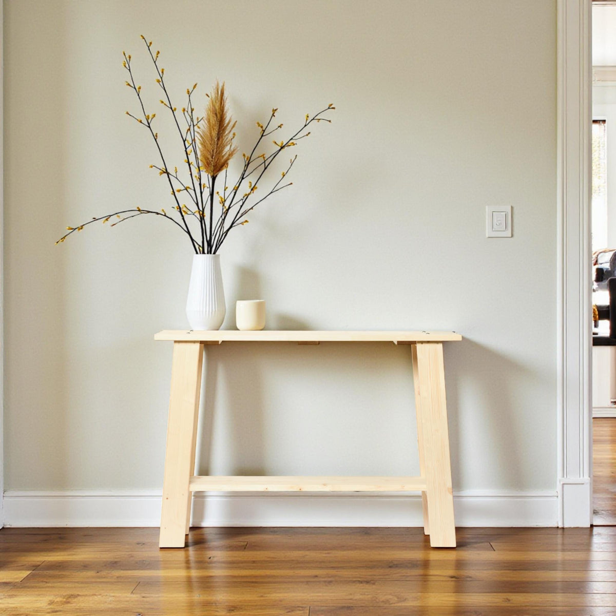 NASU Consola - Recibidor de madera maciza. Acabado 