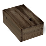 TONE Table de nuit flottante en bois massif avec cajón. Accabado 