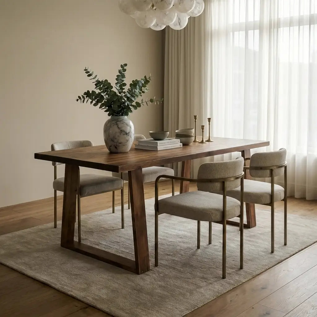 AKA Solid wood dining table.