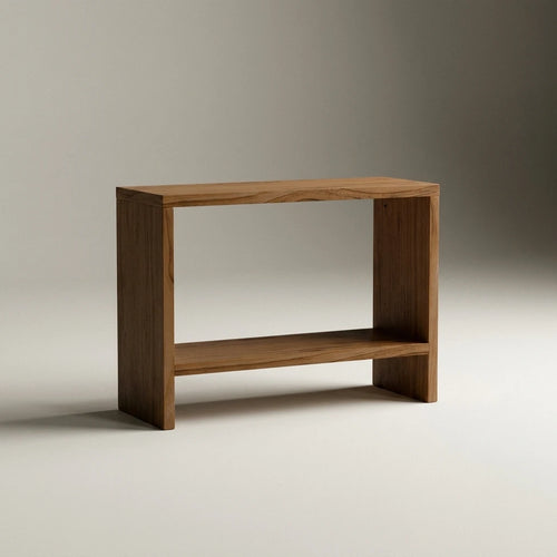 AKAISHI Table de nuit en bois massif. Acabado "DARK".