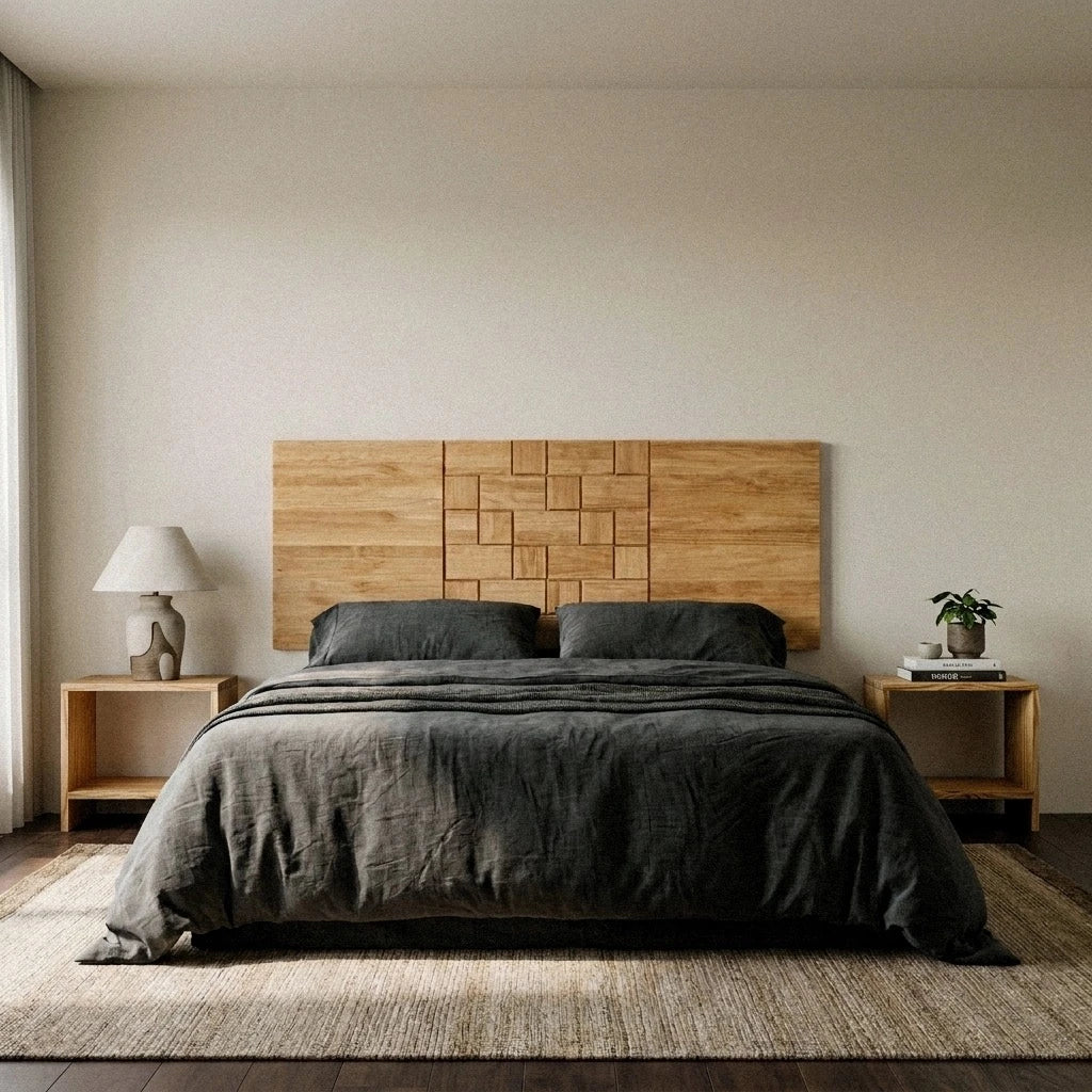 Tête de lit en bois massif CUBIC.