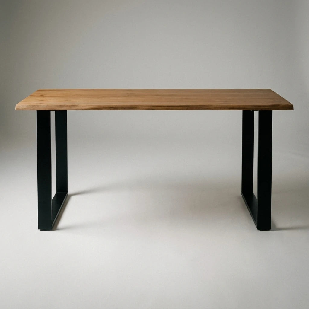 GASSAN Solid wood dining table with sharp edges. "DARK" finish.
