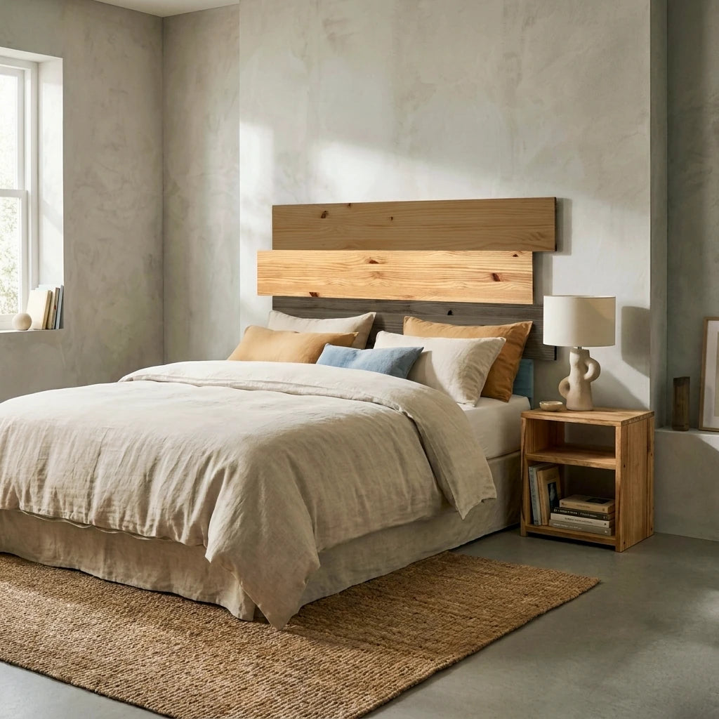 HIGASHI Solid wood headboard. Height: 80 cm. "COLORS" finish.