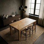 HAKKODA Solid wood herringbone dining table.