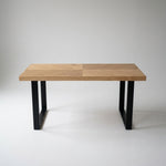 HAKKODA Solid wood herringbone dining table.