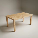 HAKKODA Solid wood herringbone dining table.
