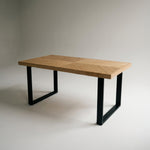 HAKKODA Solid wood herringbone dining table.