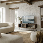 HIRA Mueble para TV de madera maciza. Acabado 