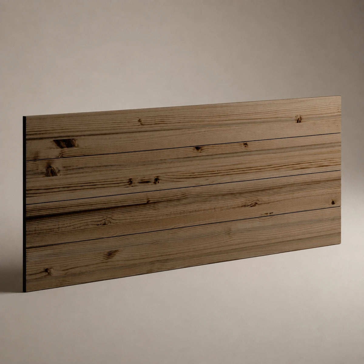 HIYORI Cabecero de cama de madera maciza. Acabado "R A W  G R A Y".